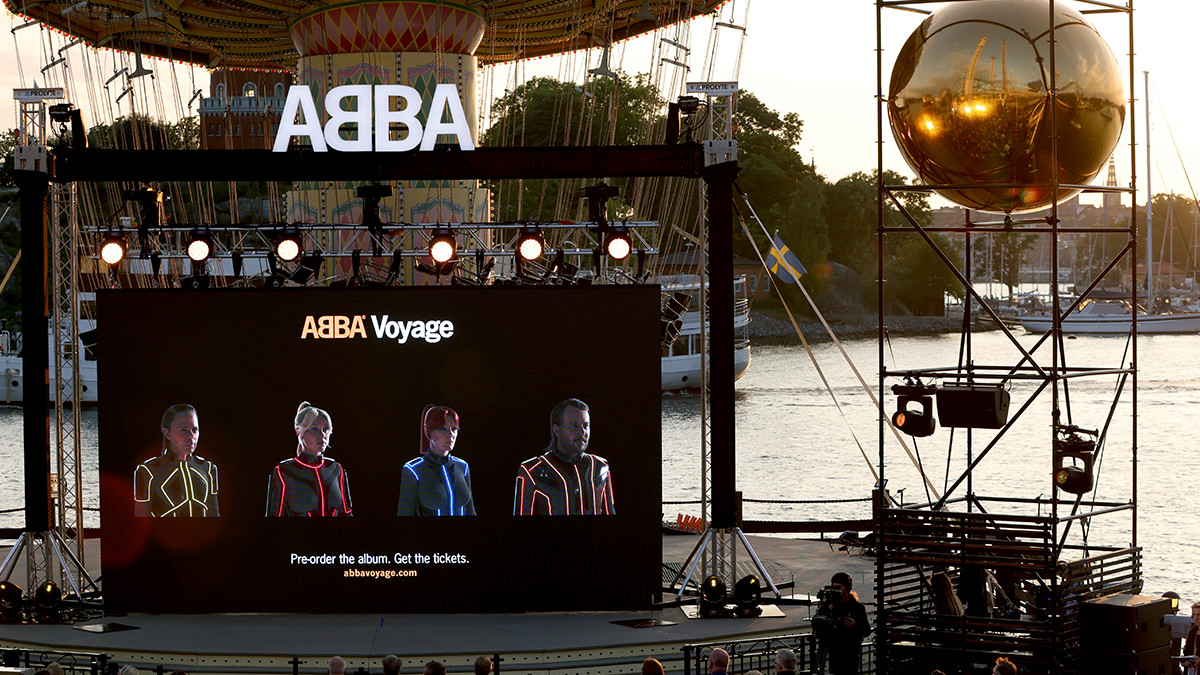 ABBA onthult nieuwe muziek tijdens een livestream in Stockholm.